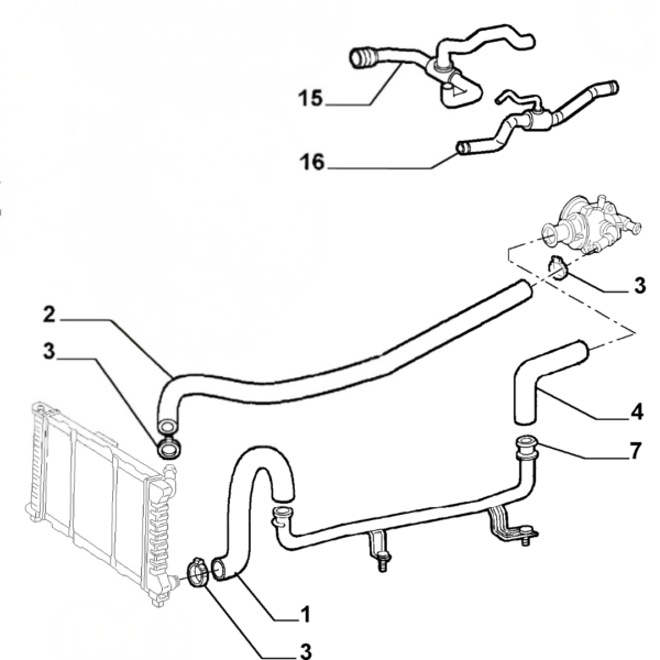 V6 24V Coolant Hose - 60665144 - GSR - Image 2