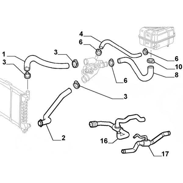 V6 24V Coolant Hose - 60651928 - GSR - Image 2